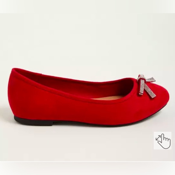Torrid Red Velvet Bow Ballet Flat (WW) Size 10.5 Extra Wide - Picture 4 of 8